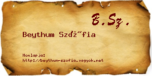 Beythum Szófia névjegykártya